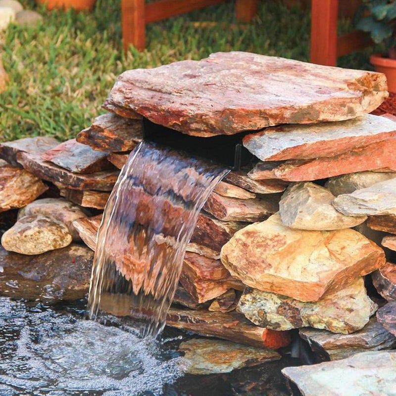 Biling 8" Pond Waterfall for Outdoor Ponds, Waterfall Spillway Pond Kit with 40W 660GPH Pump, Stainless Steel Waterfall Box and 9.8FT Corrugated Tubing for Water Garden, Ponds and Water Features - Image 4